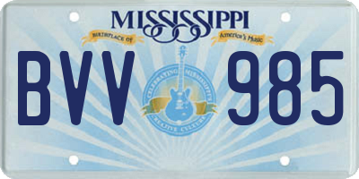 MS license plate BVV985