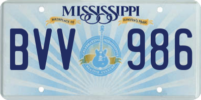 MS license plate BVV986