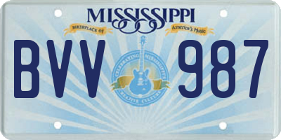 MS license plate BVV987