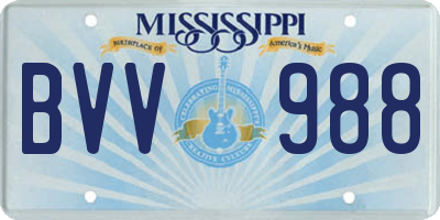 MS license plate BVV988