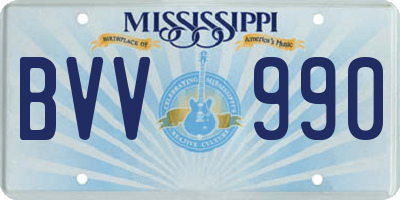 MS license plate BVV990