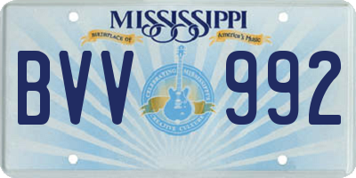 MS license plate BVV992