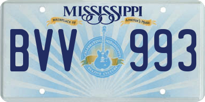 MS license plate BVV993