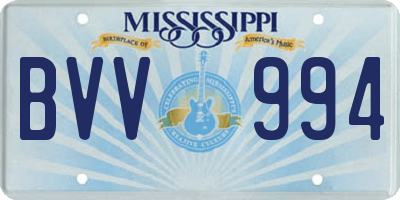 MS license plate BVV994