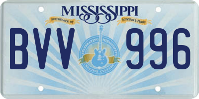 MS license plate BVV996