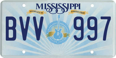 MS license plate BVV997