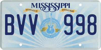 MS license plate BVV998