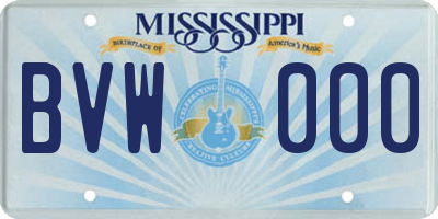 MS license plate BVW000