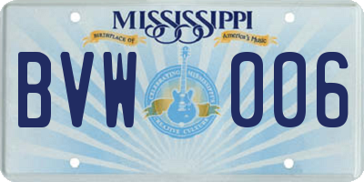 MS license plate BVW006