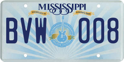 MS license plate BVW008