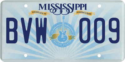 MS license plate BVW009
