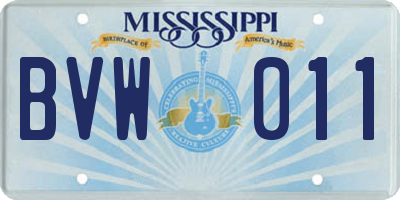 MS license plate BVW011