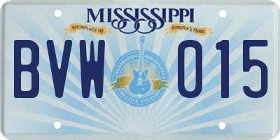 MS license plate BVW015