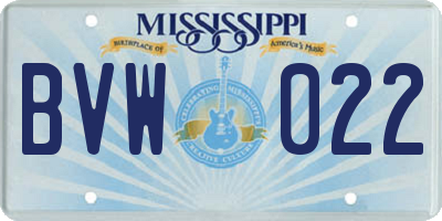 MS license plate BVW022