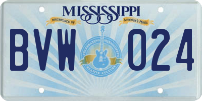 MS license plate BVW024