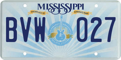 MS license plate BVW027