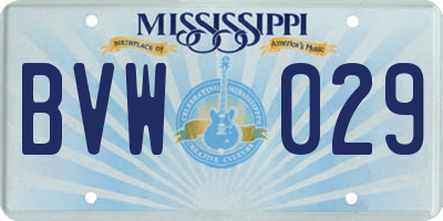 MS license plate BVW029