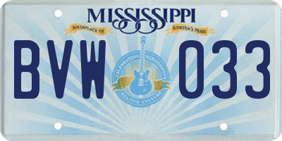 MS license plate BVW033