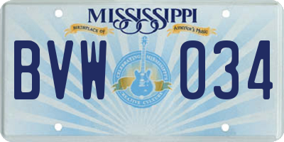 MS license plate BVW034
