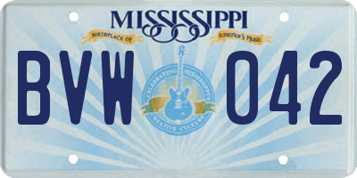 MS license plate BVW042
