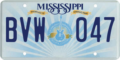 MS license plate BVW047