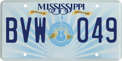 MS license plate BVW049