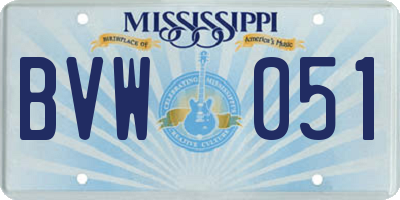 MS license plate BVW051