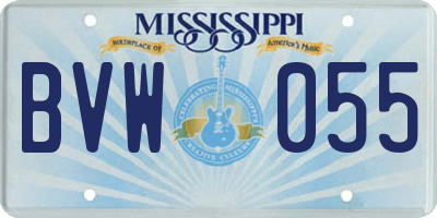 MS license plate BVW055