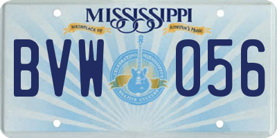 MS license plate BVW056