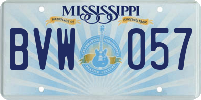 MS license plate BVW057