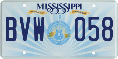 MS license plate BVW058