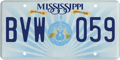 MS license plate BVW059