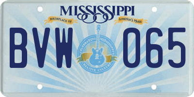 MS license plate BVW065