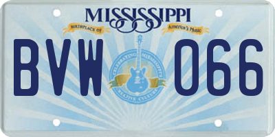 MS license plate BVW066