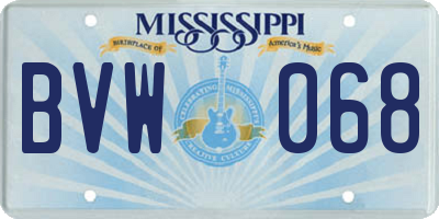 MS license plate BVW068