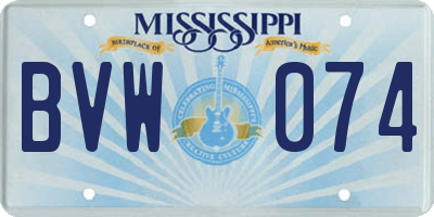 MS license plate BVW074