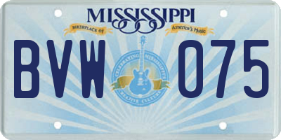MS license plate BVW075