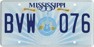 MS license plate BVW076