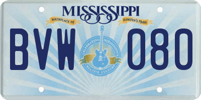MS license plate BVW080