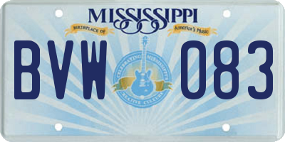 MS license plate BVW083