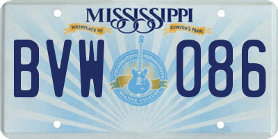 MS license plate BVW086