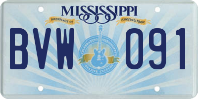 MS license plate BVW091