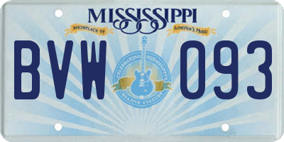 MS license plate BVW093