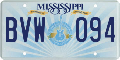 MS license plate BVW094