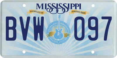 MS license plate BVW097