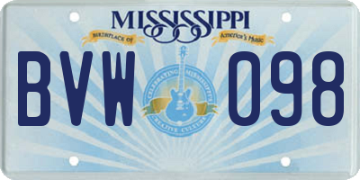 MS license plate BVW098
