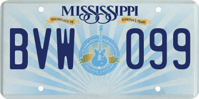 MS license plate BVW099