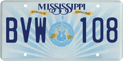 MS license plate BVW108