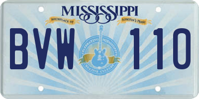MS license plate BVW110