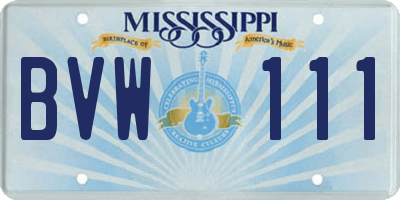 MS license plate BVW111